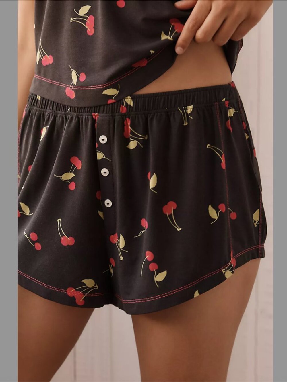 NWT Anthropologie The Briar Pajama Shorts with cherry print in Large